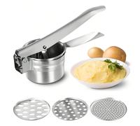 Passa-patate e Spremipatate Caratteristiche:Materiale di alta qualità: Questo schiacciapatate è realizzato in acciaio inossidabile, resistente alla corrosione e facile da pulire. Il suo design è sensa