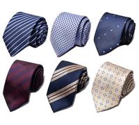 Passabin Cravatta per uomo Cravatta Tessuto Jacquard Cravatte Set 6 PZ, Oro, rosso, azzurro cielo, blu, 2.95 inches*57.5 inches