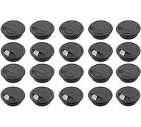passacavi, 20 pezzi da 2 pollici, passacavi for scrivania, copriforo for organizzatore di cavi for PC ufficio, copricavo in plastica(Black)