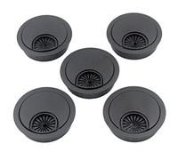 passacavi, 5 pezzi da 2 pollici, passacavi for scrivania, copriforo for organizzatore di cavi for PC ufficio, copricavo in plastica(Black)