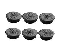 Passacavi da Scrivania Desk Grommet Nero 6 Pezzi in Abs | Organizzatore Cavi per Tavolo Computer, Gomma e Plastica, Uso Casa, Mantiene Piano Ordinato