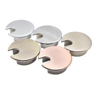 Passacavi da scrivania in metallo, copriforo da 35 mm per scrivania per computer, passacavo, presa di corrente, piastra dell'interruttore(Pearl Silver)