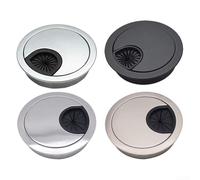 Passacavi in metallo cromato per cavi da scrivania, copertura per fori per cavi da 50 mm, 60 mm, 80 mm, disposizione ordinata (lucido 53 mm)