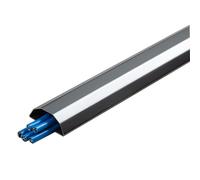 Passacavi Pavimento in acciaio Inossidabile per Pavimento/Parete, Prevengono Gli Inciampi, Canalina Calpestabile con Nastro Adesivo per Casa, Ufficio e Magazzino(Black)