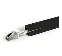 Passacavi Pavimento in PVC, Canaline Passacavi, Autoadesivo, per Nascondere i Cavi, Lunghezza 100 cm, per Angoli Delle Pareti e Battiscopa(Black,2.4cm/0.9in)