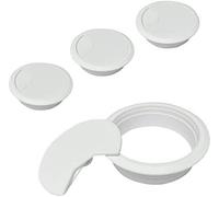 Passacavi per cavi da scrivania, Passacavo da scrivania 4 pezzi multicolore, dimensioni multiple, copertura rimovibile in ABS for ufficio domestico(Wit,80MM)