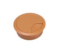 Passacavi rotondo in plastica per scrivania di PC, copertura per fori e organizer per la gestione dei cavi da tavolo (marrone chiaro, 80 mm)