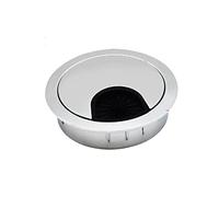 Passacavi Scrivania Coperchio del cablaggio metallo da 60 mm con la spazzola di apertura della Coperchi foro porta superficie per l'organizzatore filo 1pcs(Pearl silver)
