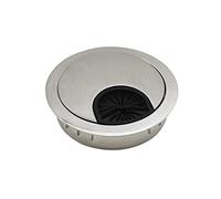 Passacavi Scrivania Coperchio del cablaggio metallo da 60 mm con la spazzola di apertura della Coperchi foro porta superficie per l'organizzatore filo 1pcs(Brushed silver)