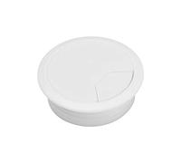 Passacavi Scrivania Metallo 2 pezzi Copriforo for cavi da scrivania 60/80 mm Base ufficio Pressacavo Presa Porta Organizer mobili Fibbia montaggio su linea(WHITE,80mm)