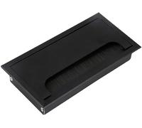 Passacavi Scrivania Passacavo for Cavo Da Tavolo Lega Di Alluminio Nera L 160mm Scrivania Rettangolo for Copriforo Porta Uscita Con Spazzola(1pcs)