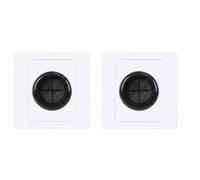 Passacavo a Muro Tipo 86 in ABS con Anello in Gomma 31mm, Set da 2 per TV | Placca Bianca per Cartongesso, Passaggio Bassa Tensione, HDMI Ethernet Audio, Ufficio e Casa, Anti Polvere