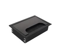 Passacavo da scrivania con sega a tazza, 1 pezzo, copertura per fori per cavi, 80 x 120 mm, in alluminio, inserto quadrato per cavi