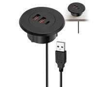 Passacavo Per Prese Elettriche - Passacavo Per Scrivania Incassato Con Prese USB, Stazione Di Carica Compatta Per Elettronici | In Mobili Da Ufficio E Divano Blocco Caricatore Rapido Stazion