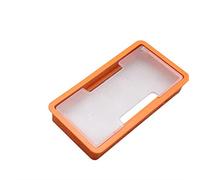 Passacavo per scrivania, Passacavo da tavolo, base di copertura for foro for cavi scrivania in plastica, passacavo rettangolare for PC, for organizzatore, ferramenta decorativa for mobili(Orange)