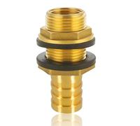 Passacavo per serbatoio in ottone con beccuccio, passacavo per serbatoio dell'acqua piovana, filettatura esterna da 3/4 pollici x filettatura interna da 1/2 pollici con beccuccio per tubo da 19 mm