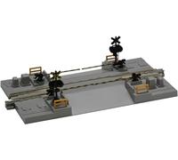 PASSAGGIO a LIVELLO MANUALE 20-027 con BARRIERE UNIVERSALE + 2 BINARI 20-045 per GIUNZIONE con BINARI di ALTRI MARCHI IL BINARIO CENTRALE è AMOVIBILE con TRANSITO AUTO in SCALA N-1/160