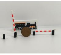 Passaggio a livello mobile Ferrovie Fs plastico diorama Scala H0/1:87 - 2 pz