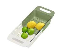 Passaggio della cucina estensibile - cestello per lavello allungabile per il lavaggio di frutta e verdura | Grande vassoio di risciacquo con fori di scarico, strumento da cucina multiuso per lavelli