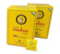 Passalacqua Caffè, Cialde Manhoa E.S.E., 300 Cialde Totali (2 Confezioni da 150), Tostatura Autentica Napoletana, Made in Italy, 75% Arabica con Gusto di Miele, Cioccolato, Nocciole, Caramello