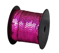 Passamaneria con paillettes da cucire Nastro con lustrini rotondi sciolti paillettes, dimensioni multiple da 6 mm(Deep Pink,5Yards)