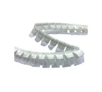 Passamaneria Nastro Plissé Doppia Balza - Organza e Raso su Tulle - Altezza 2 cm