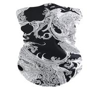 Passamontagna Black Skulls Simple Boho Sciarpa A Tubo Antipolvere Multiuso Ghetta per Ciclismo Uomo Yoga 25X50Cm