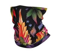 Passamontagna Cannabis Leaves Marijuana Leaves Trippy Psychedelic Rainbow Sciarpa A Tubo Versatili Antipolvere Ghetta da Collo per Adulto Bambini Arrampicata 25X50Cm