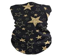 Passamontagna Christmas Golden Star Black Ghetta Da Collo Multiuso Fascia Capelli Antipolvere Scaldacollo Per Ciclismo Sports Escursionismo