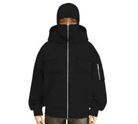 Passamontagna con cappuccio mascherato da uomo antivento caldo giacche con cappuccio zip intera felpe per il tempo libero alla moda cappotto leggero tinta unita top a maniche lunghe con tasche con