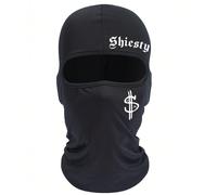 Passamontagna con stampa del simbolo del dollaro, unisex, in tessuto elastico traspirante e ad asciugatura rapida, adatto per uso quotidiano, ciclismo, sport all'aperto, antivento, antipolvere, con co