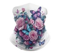 Passamontagna Cute Pink Heart Bow Sciarpa A Mezza Faccia Elastico Multiuso Ghetta da Collo per Adulto Estivo Pesca 25X50Cm