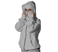 Passamontagna da donna con cappuccio e maschera per il viso da sci, doppio cappuccio, in micropile con cerniera, giacca per autunno inverno, antivento, caldo, streetwear, atletica, allenamento, felpa