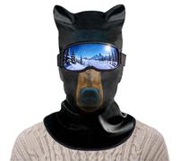 Passamontagna da sci 3D Animal Cat Face invernale con orecchie e copertura | Morbido poliestere con fodera in pile, protezione dal vento per sci e ciclismo, copricapo a tema gatto per foto e feste