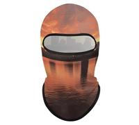 Passamontagna da sci Boston Charles River City Skyline al tramonto, unisex, maschera integrale antivento leggera, protezione solare, per sport all'aria aperta, ciclismo, stile, taglia unica