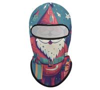 Passamontagna da sci, passamontagna invernale, con Babbo Natale sorridente, protezione UV, unisex, per sport all'aria aperta, motociclismo, equitazione, stile, taglia unica, Stile, taglia unica