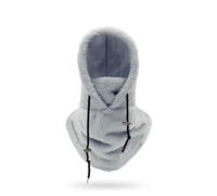 Passamontagna da sci per uomo e donna, maschera invernale antivento con cappuccio sciarpa fredda scaldacollo, Grigio chiaro, 8