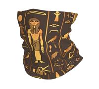 Passamontagna Egyptian Hieroglyphs Ancient Egypt Brown Golden Fascia Capelli Protezione Uv Scaldacollo Antivento Ghetta Da Collo Per Sports Campeggio Ciclismo