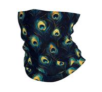 Passamontagna Elegant Peacock Feathers Print Bandana Elastico Traspirante Ghetta da Collo per Outdoor Pesca Yoga 25X50Cm