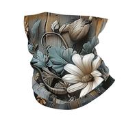 Passamontagna Flower Daisy And Butterfly Flowers Wood Rustic Old Sciarpa al Collo Traspirante Protezione UV Ghetta da Collo per Sports Ciclismo Pesca 25X50Cm