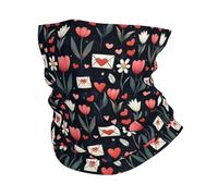 Passamontagna Flower Heart Envelope Print Bandana Multiuso Unisex Ghetta da Collo per Adulto Estivo Donna 25X50Cm