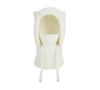 Passamontagna foderato in pile 3 in 1 con cappuccio for donna, berretto invernale lavorato a maglia, sciarpa, maschera termica for il viso, sport all'aria aperta durante il freddo(X047 White 9206)