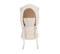 Passamontagna foderato in pile 3 in 1 con cappuccio for donna, berretto invernale lavorato a maglia, sciarpa, maschera termica for il viso, sport all'aria aperta durante il freddo(X047 Beige 9206)