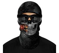 Passamontagna horror con teschio, traspirante, leggero, per sci e moto, protezione solare, maschera fantasma per Halloween, giochi di ruolo, ciclismo, escursionismo e sport all'aria aperta, taglia