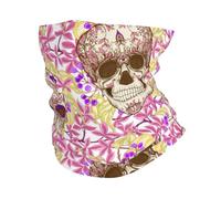 Passamontagna Human Skulls And Plants Flower Pink Scaldacollo Antivento Fascia Capelli Traspirante Ghetta Da Collo Per Uomo Donna Campeggio Ciclismo 25X50Cm