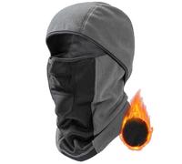 Passamontagna Invernale Termico per Uomo e Donna - Balaclava Maschera Sottocasco Caldo Antivento Traspirante per Sport all'Aria Aperta Snowboard Ciclismo Sci Moto Taglia Unica Grigio_nero