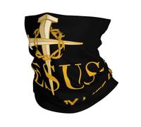 Passamontagna Jesus Christ Blessed Saved My Life Deep Yellow Fascia Capelli Protezione Uv Scaldacollo Multifunzione Ghetta Da Collo Per Escursionismo Campeggio Pesca 25X50CM