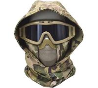 Passamontagna Maschera Antivento Mezza Faccia Maschera In Rete Softair E Occhiali Tattici, Adatti Per Halloween E Giochi Di Paintball Softair