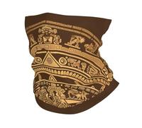 Passamontagna Mayan Calendar Sun Moon Vintage Geometric Time Brown Sciarpa al Collo Unisex Antivento Scaldacollo per Adulto Yoga Escursionismo 25X50Cm