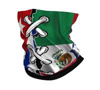 Passamontagna Mexico Mexican And Cuba Cuban Flag Wavy Combine Fascia Capelli Traspirante Scaldacollo Durevole Ghetta Da Collo Per Campeggio Outdoor Attività Ciclismo 25X50CM